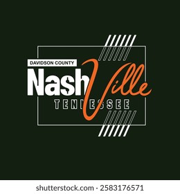 Nashville TN,Vintage typography design in vector illustration.Clothing,t shirt,apparel and other uses.Abstract design with the grunge and denim style. Vector print, typography, poster.