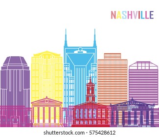 Nashville V2 skyline pop in editable vector file