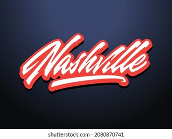 Nashville vector lettering logo design element
