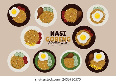 Nasi Goreng Illustration Vector Set