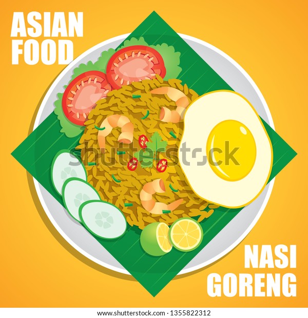 Nasi Goreng Meaning Fried Rice Rice Stock Vector (Royalty Free ...