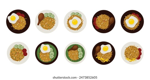 Nasi Goreng Vektorgrafik Set Kollektion