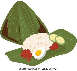 Ilustração de comida asiática Nasi Lemak