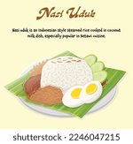 Nasi uduk is an Indonesian style steamed rice cooked in coconut milk dish, especially popular in Bet