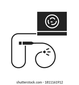 Nasogastric Tube Black Glyph Icon. Digestive System Medical Device. Sign For Web Page, Mobile App, Button, Logo. Vector Isolated Element.