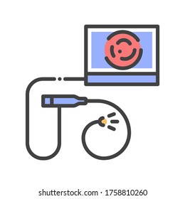 Nasogastric Tube Color Line Icon. Digestive System Medical Device. Sign For Web Page, Mobile App, Button, Logo. Vector Isolated Element. Editable Stroke.