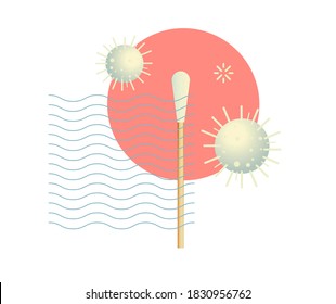 Nasopharyngeal Swab Testing - Icon As Eps 10 File.