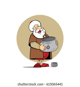 Nasreddin hodja cartoon character illustration