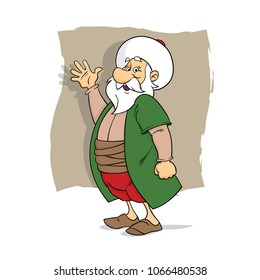 Nasreddin Hodja illustration cartoon character design
