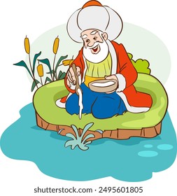 Nasreddin Hodja illustration cartoon character design