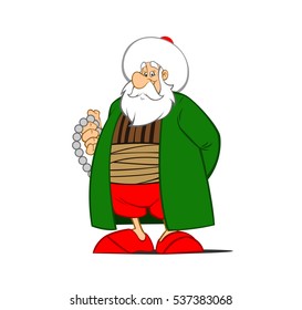 Nasreddin Hodja illustration cartoon character design