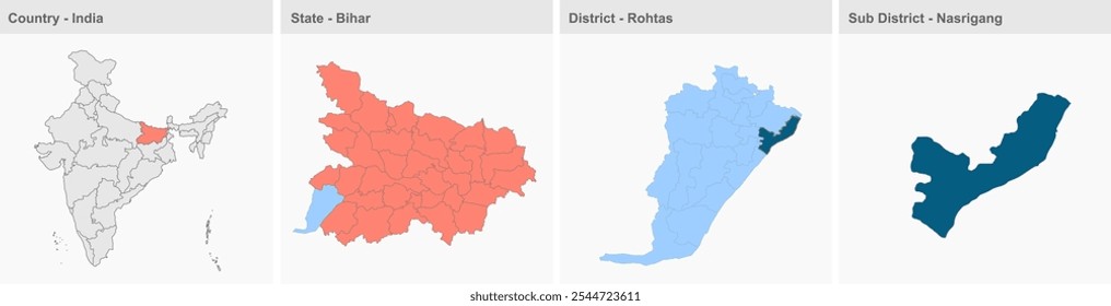 Mapa de Nasrigang (Distrito de Rohtas, Estado de Bihar, República de la India), Distrito de Rohtas, Estado de Bihar, República de la India, Gobierno de Bihar, territorio de la India, India oriental, política, aldea, turismo