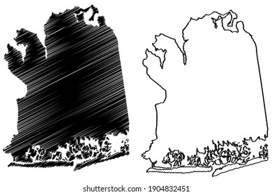 Nassau County, New York State (U.S. county, United States of America) map vector illustration, scribble sketch  map