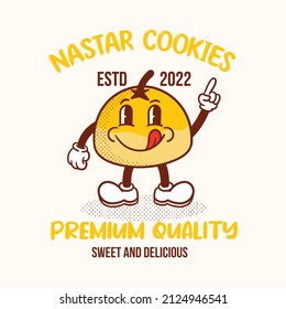Nastar cake cartoon character illustration