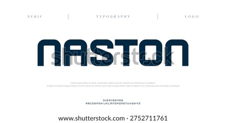 Naston, Creative digital abstract sport modern alphabet logo font. Typography bold typeface for sport, technology, digital, future creative logos fonts. vector illustration
