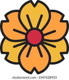 Nasturtium Icon image. Suitable for mobile application.