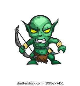 Nasty aggressive, belligerent Troll. Vector illustration isolated on white background