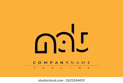 NAT abstract letter design. Modern Business Logo Design With Abstract Typography and Contemporary Style