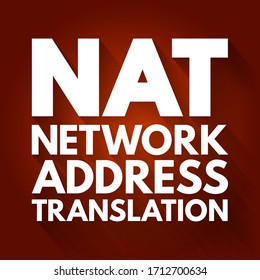 NAT Network Address Translation - method of mapping an IP address space into another by modifying network address information, acronym text concept background