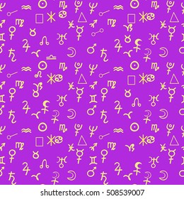 natal astrological chart, zodiac signs vector illustration