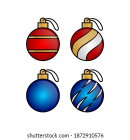 natal decoration ball icon color on white background