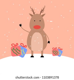 natal deer ilustration vector design icon