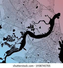 Natal, Rio Grande do Norte, Brasilien - Urban VektorStadtplan mit Parks, Bahn und Straßen, Autobahnen, minimalistisches Stadtplan-Design-Plakat, Stadtzentrum, Innenstadt, Transitnetz, Straßenplan