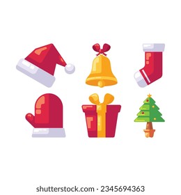 Natal Set Flat Icon Design