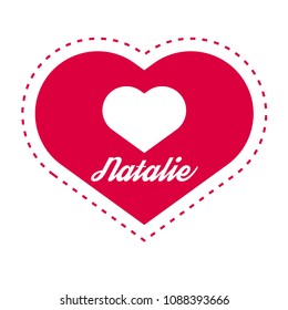 Natalie Woman Name Heart Symbol Can Stock Vector (Royalty Free ...