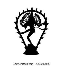Nataraj Shiv vector. nataraj silhouette. (for editorial or respectful spiritual design use)