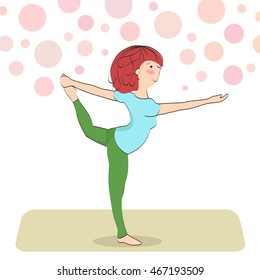 natarajasana. Girl doing yoga asana lord of dance pose