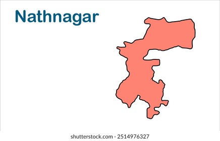 Mapa da subdivisão de Nathnagar, Distrito de Bhagalpur, Estado de Bihar, República da Índia, Governo de Bihar, território indiano, Índia oriental, política, aldeia, turismo