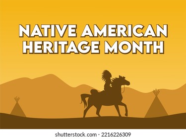 Natice American Heritage Month with yellow background 