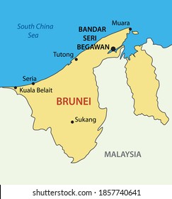 Nation Brunei, die Friedensstätte - Vektorkarte