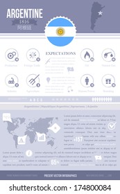 Nation Concept Infographics Vector Template Argentina