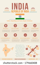 Nation Concept Infographics Vector Template India