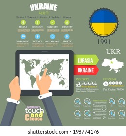 Nation Concept Infographics Vector Template Ukraine