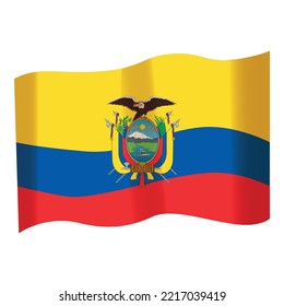 Vector de dibujos animados de icono del emblema de la nación. Viaje en Ecuador. Día feriado