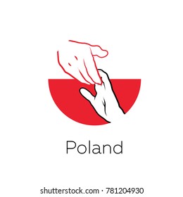 Nation Flag with Helping hands