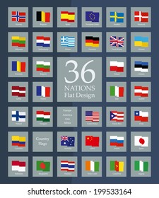 Nation Flag's flat design Optic Collection