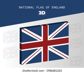 The national 3d flag of england vector design