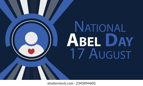 National Abel Day vector banner design. Happy National Abel Day modern minimal graphic poster illustration.