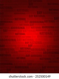 National Aboriginal Day With Same Text On Red Gradient Background.