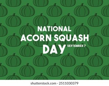 National Acorn Squash Day. September 7. Seamless pattern. Eps 10.