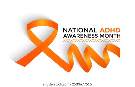 National ADHD Awareness Month is observed every October. This month-long event raises awareness of Attention Deficit Hyperactivity Disorder. Vector illustration.