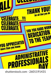 National Administrative Professionals Day celebrated every year of April, Vector banner, flyer, poster and social medial template design