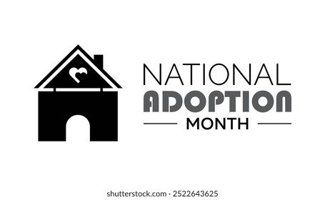 National Adoption month is observed every year on November.: People, Holidays Awareness concept. background, placard, banner template Vector illustration design.