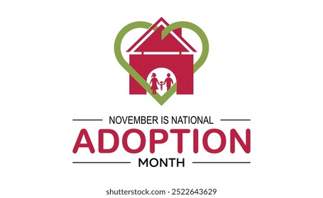 National Adoption month is observed every year on November.: People, Holidays Awareness concept. background, placard, banner template Vector illustration design.