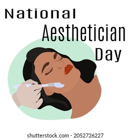 National Aesthetician Day, idea for poster, banner, flyer or postcard, facial treatments vector illustration svg