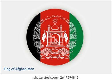 National Afghanistan flag. High detailed flag of Afghanistan. Green background. 3D illustration.